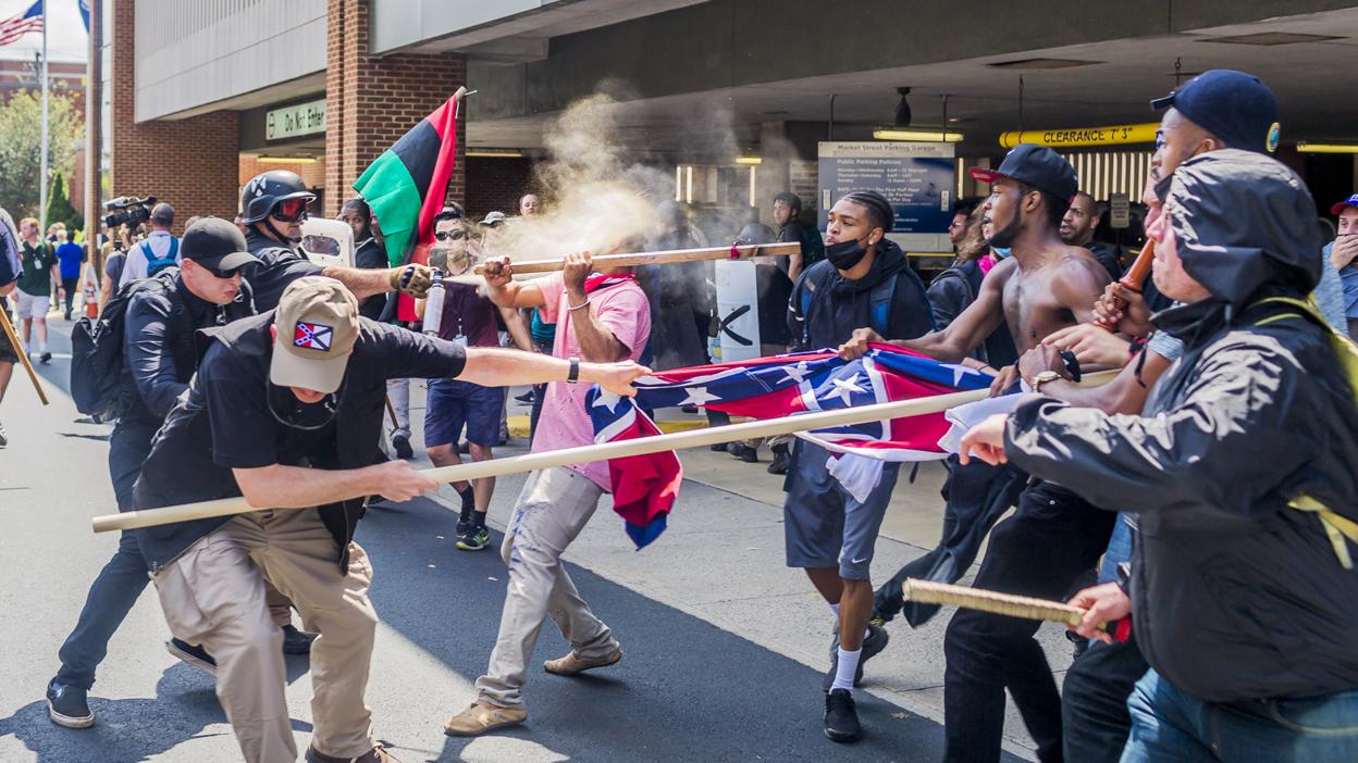 Protestors in Charlottesville, Virginia.