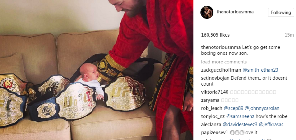 McGregor, who became a dad recently, shared this image on Thursday with the caption "let