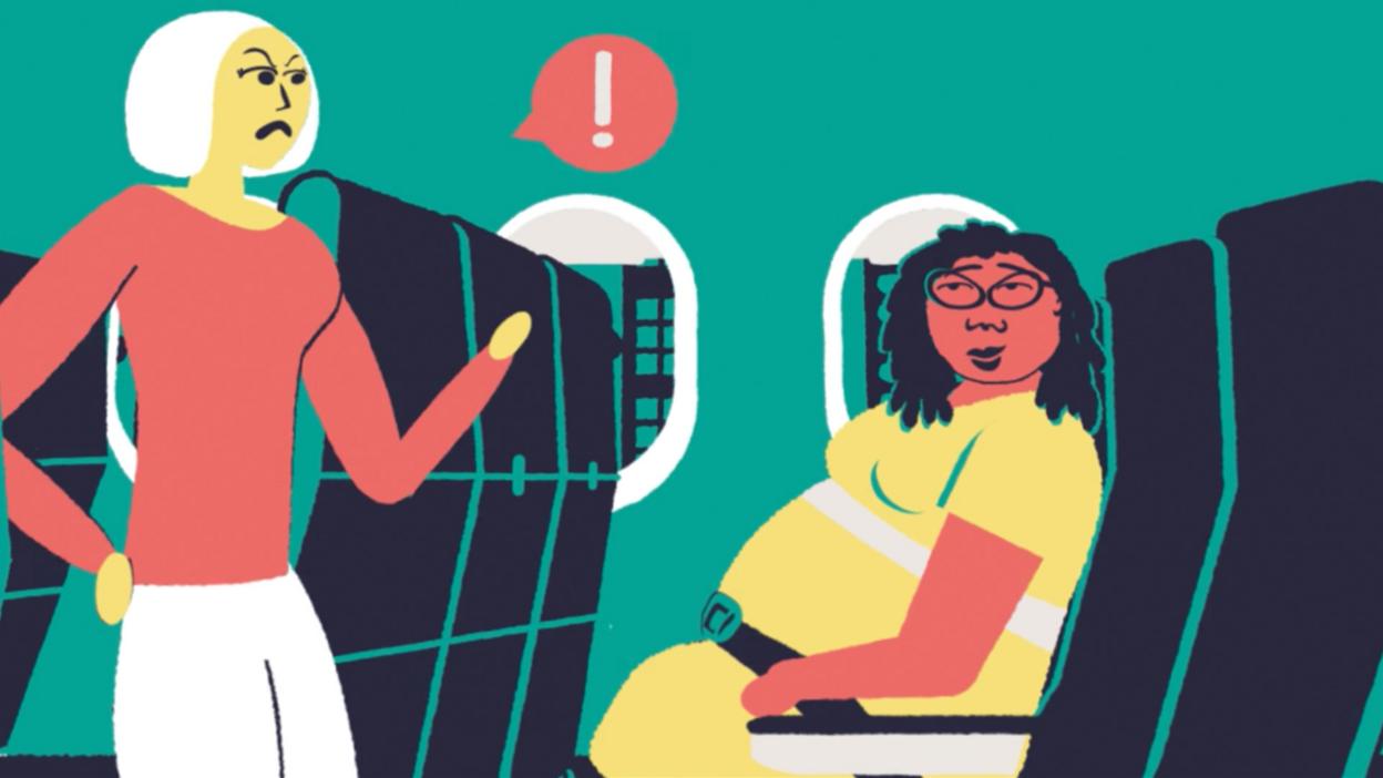 Angry passenger on plane