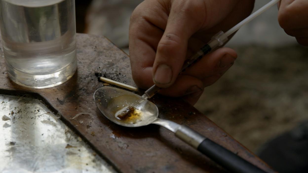 Fentanyl being cooked on spoon