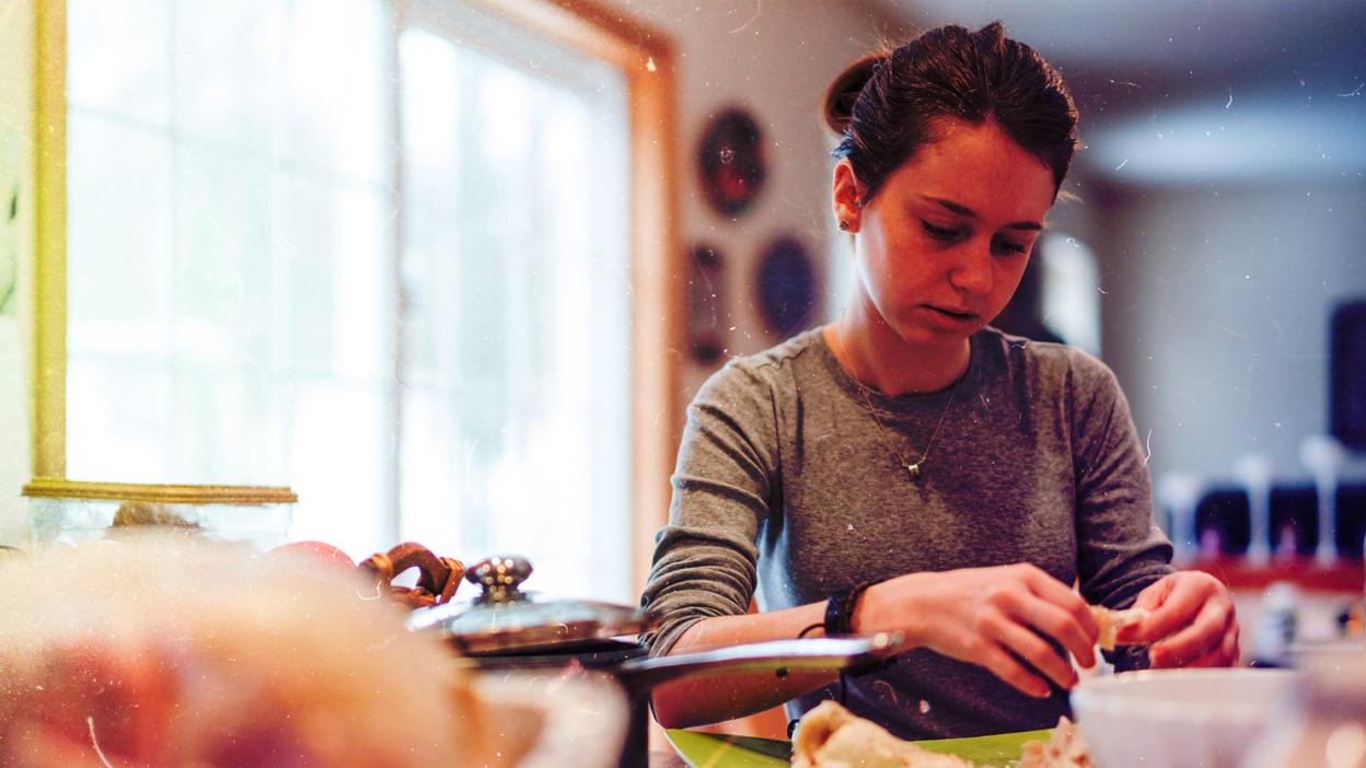 Working in the kitchen