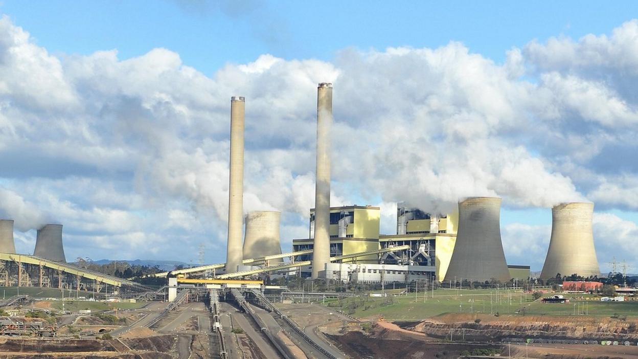 File photo: Conveyor belts carry coal from the open cut mine to the Loy Yang B power station in the Latrobe Valley, 150km east of Melbourne, 13 August 2009