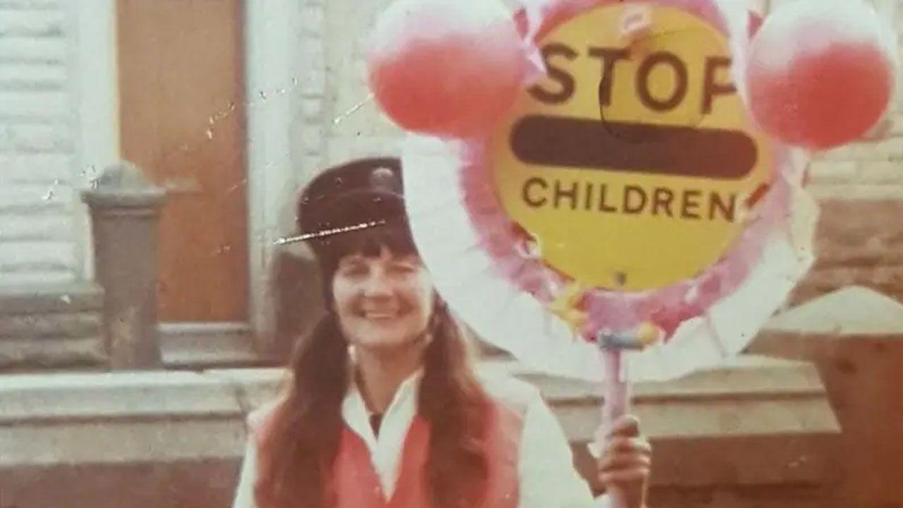 Irene when she was younger in her lollipop lady outfit.