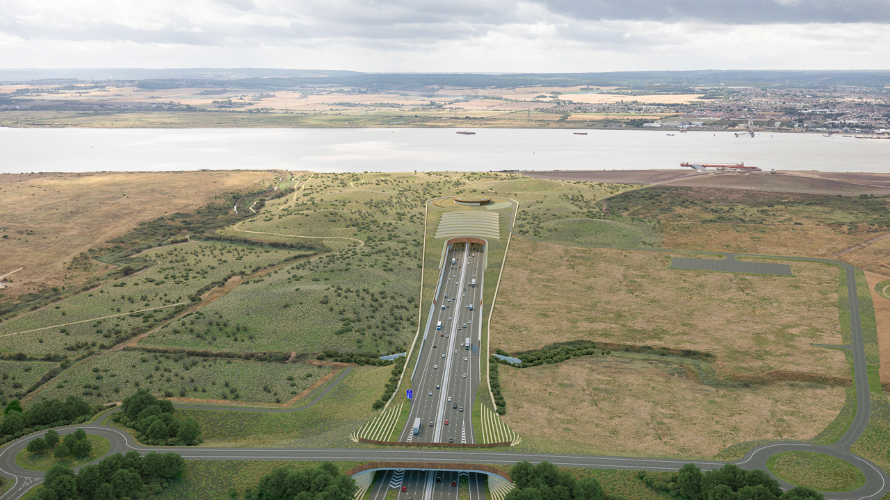 A generated image of the proposed Lower Thames Crossing