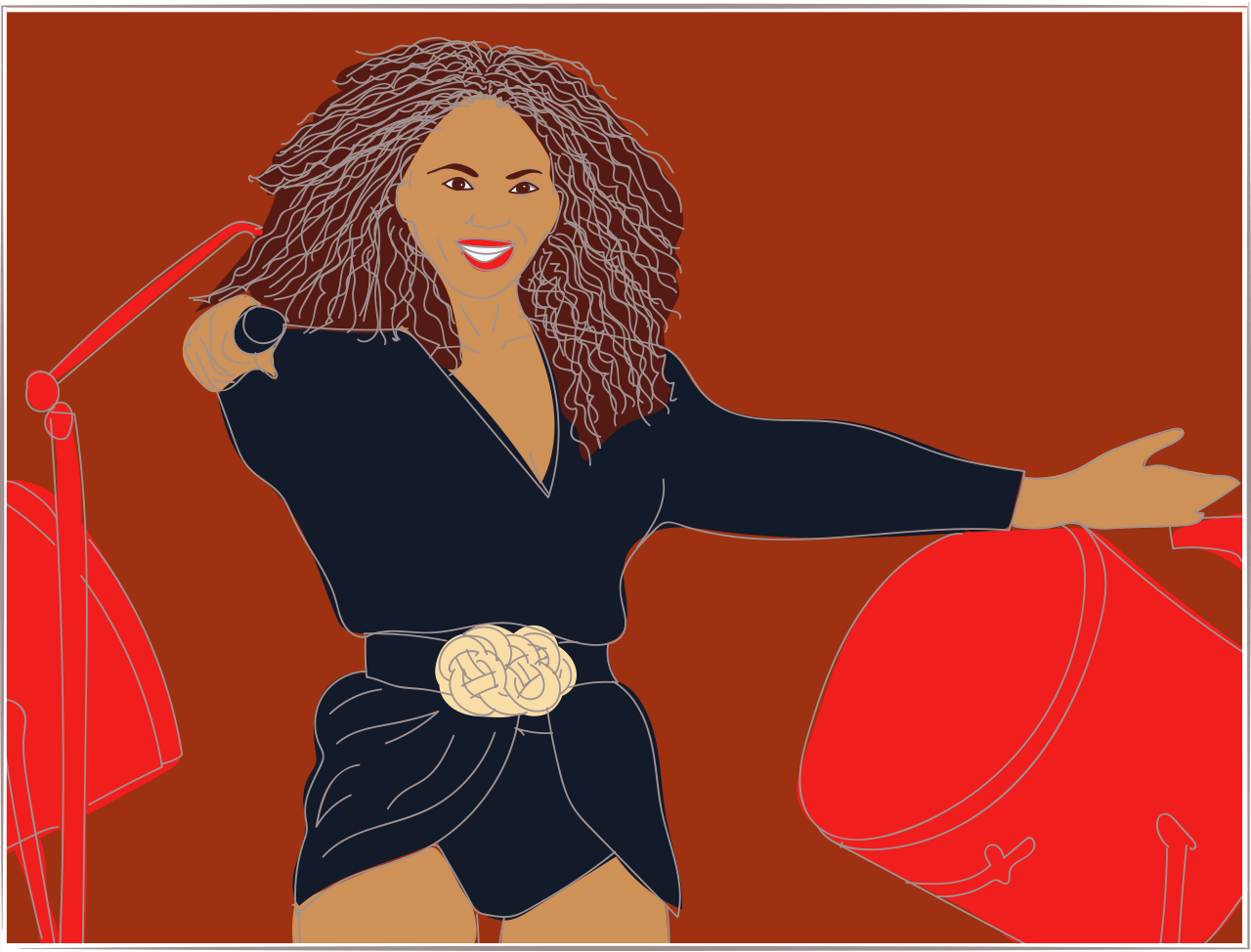 Illustration of Beyonce on stage