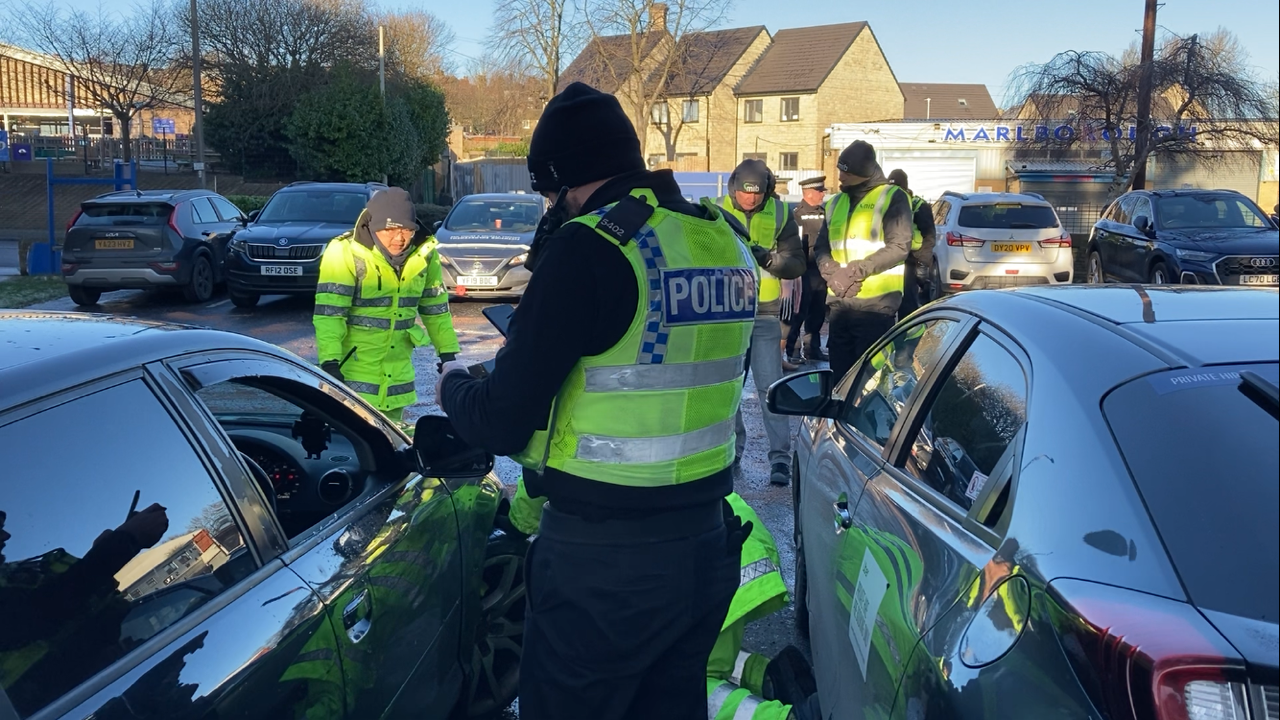 Police carry out checks on cars in Bradford