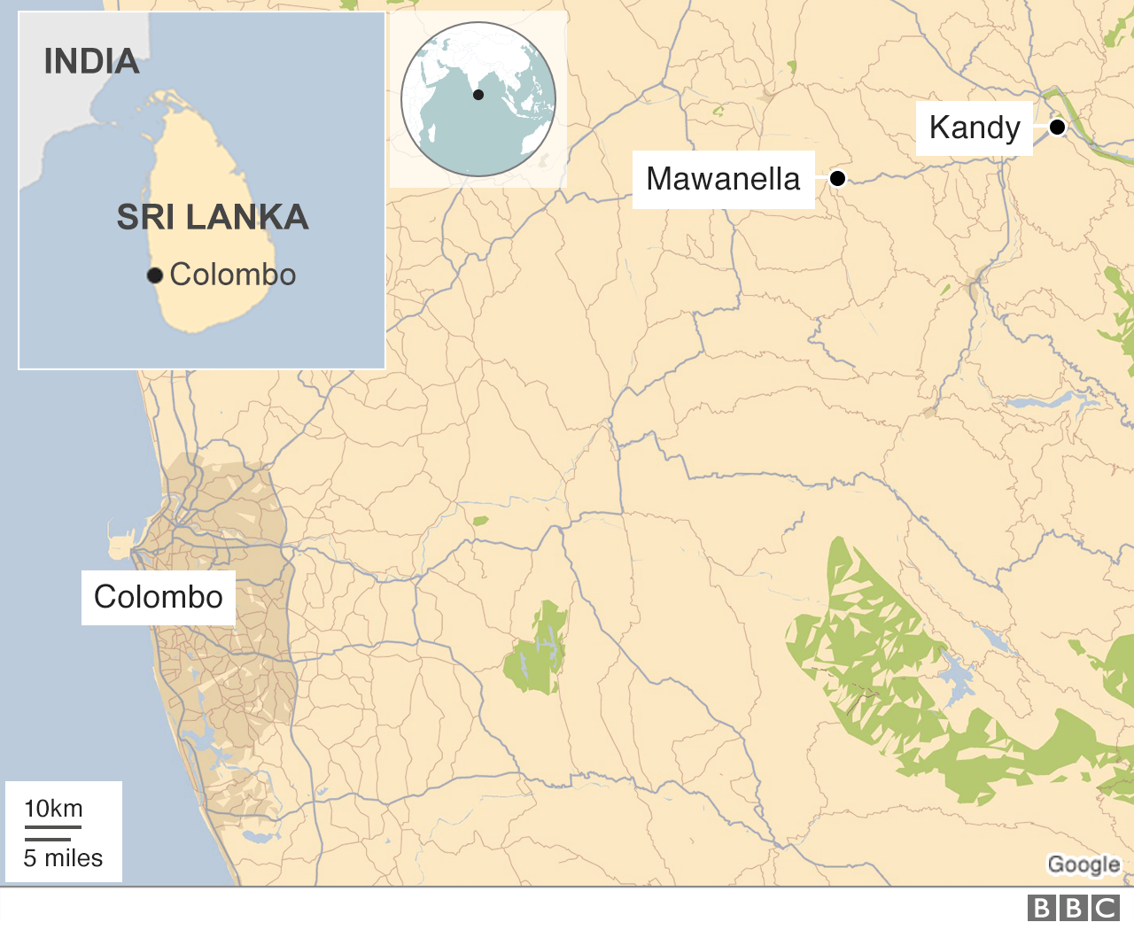 Map of Sri Lanka