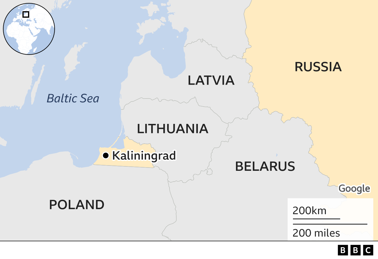 Map showing Kaliningrad