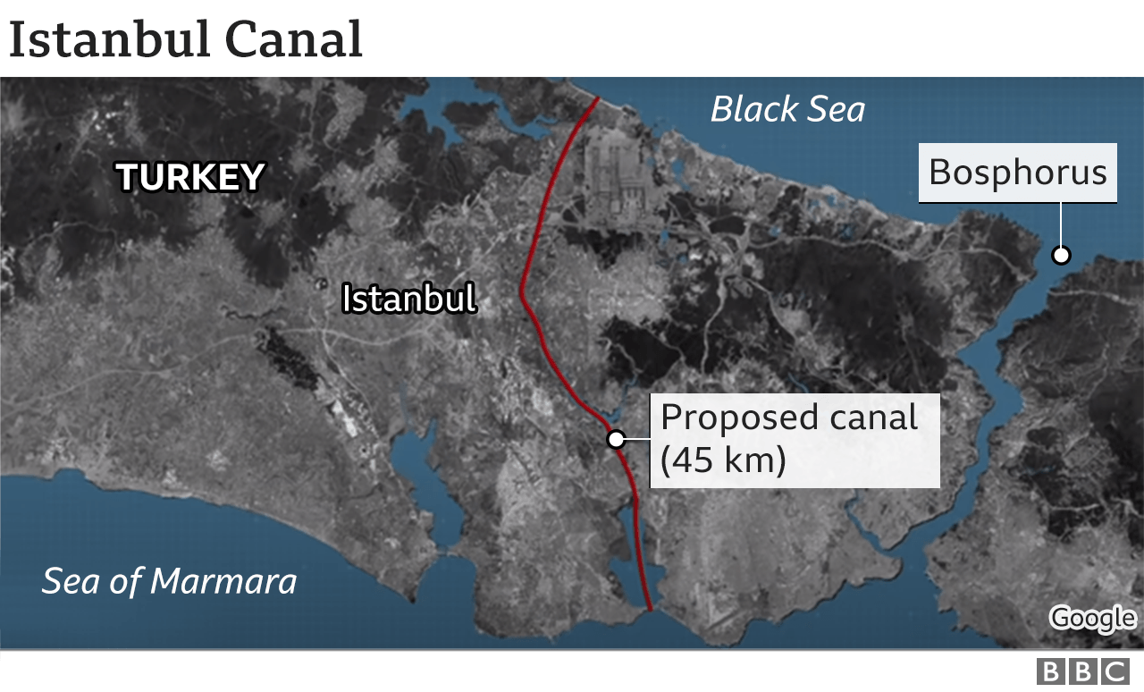 Proposed Istanbul Canal route