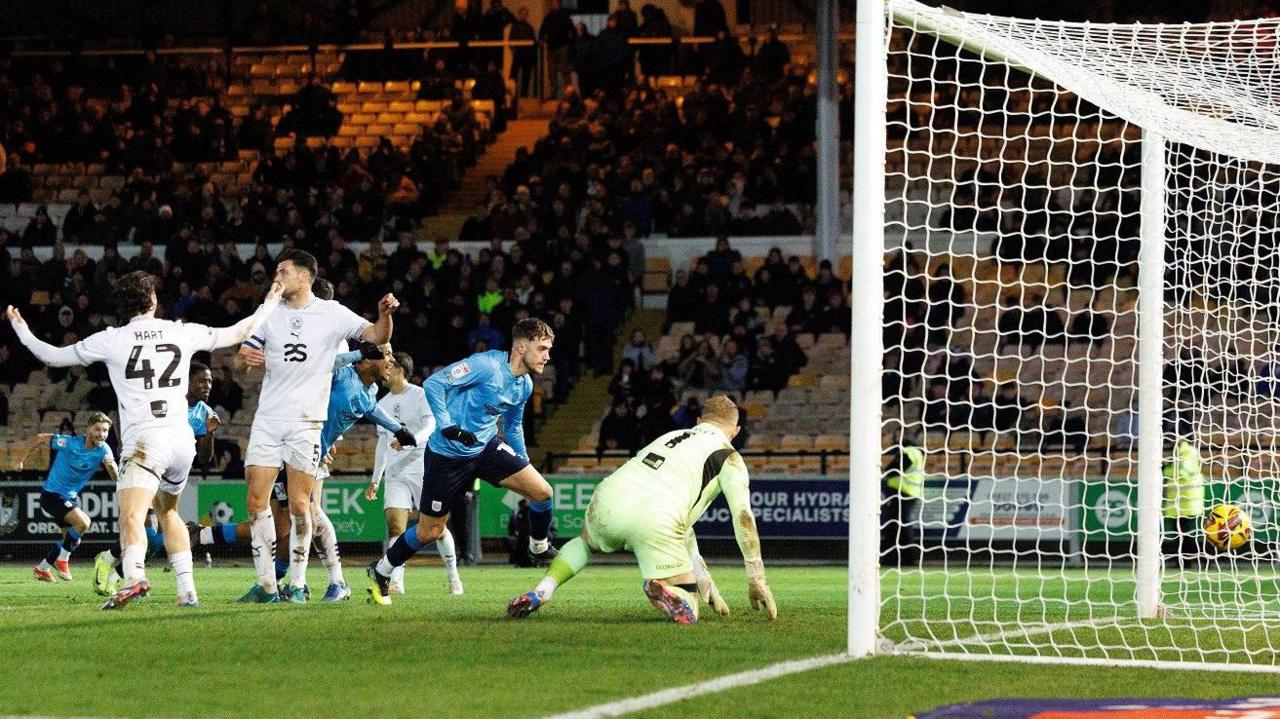 Jack Lankester scores from close range to secure a point for Crewe at Port Vale