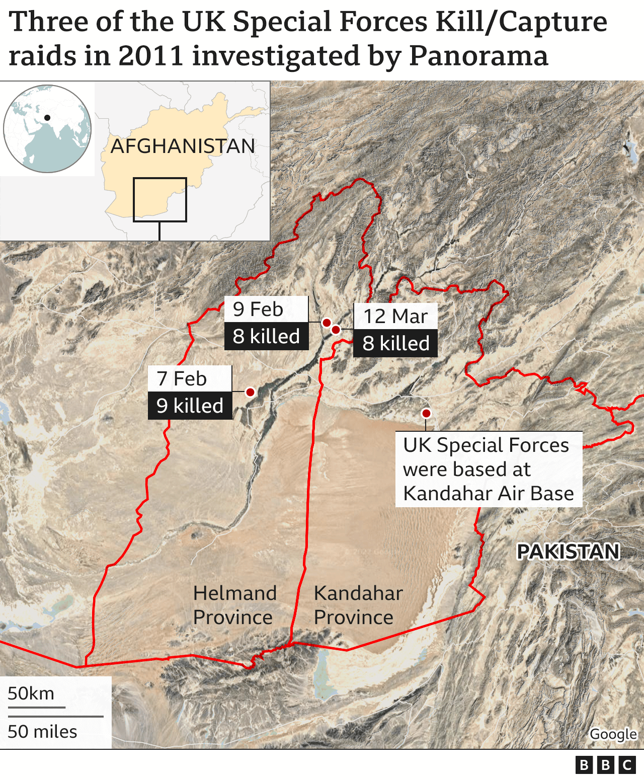 Three of the 2010-11 SAS Kill/Capture raids investigated by Panorama