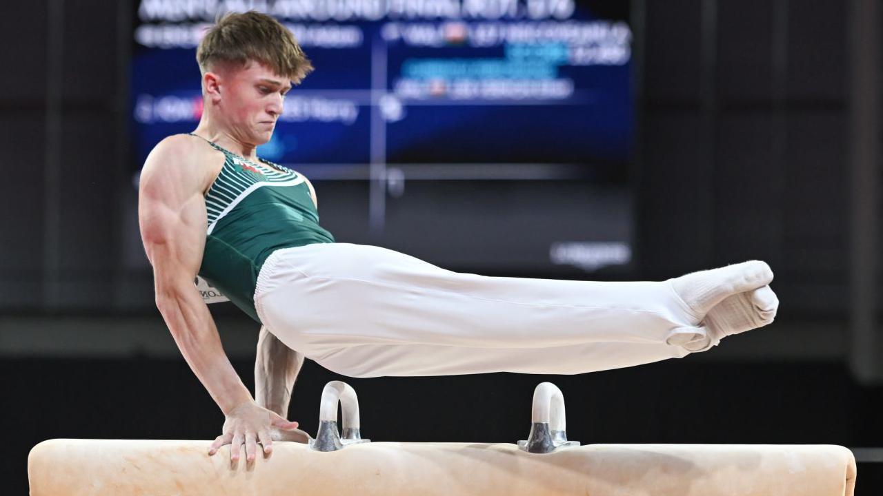Ethan Vernon on the pommel horse