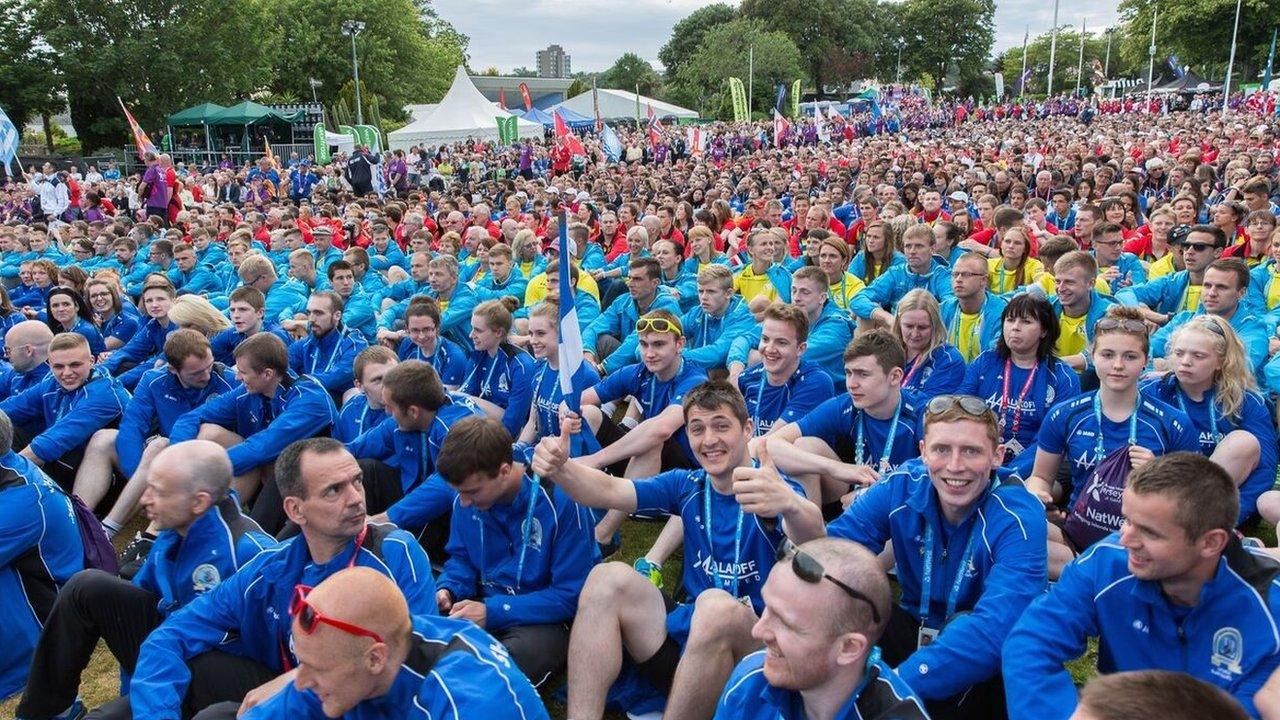 Athletes at the 2015 Island Games opening ceremony in Jersey