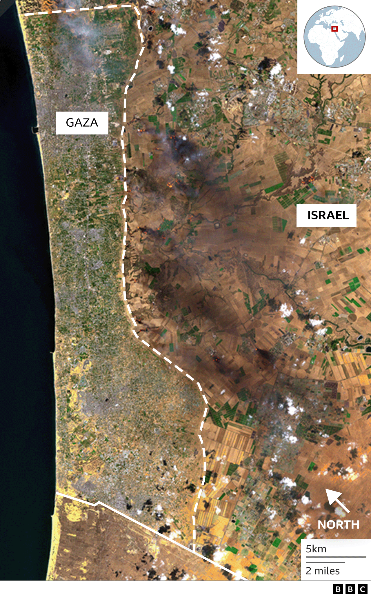 Satellite image of Gaza