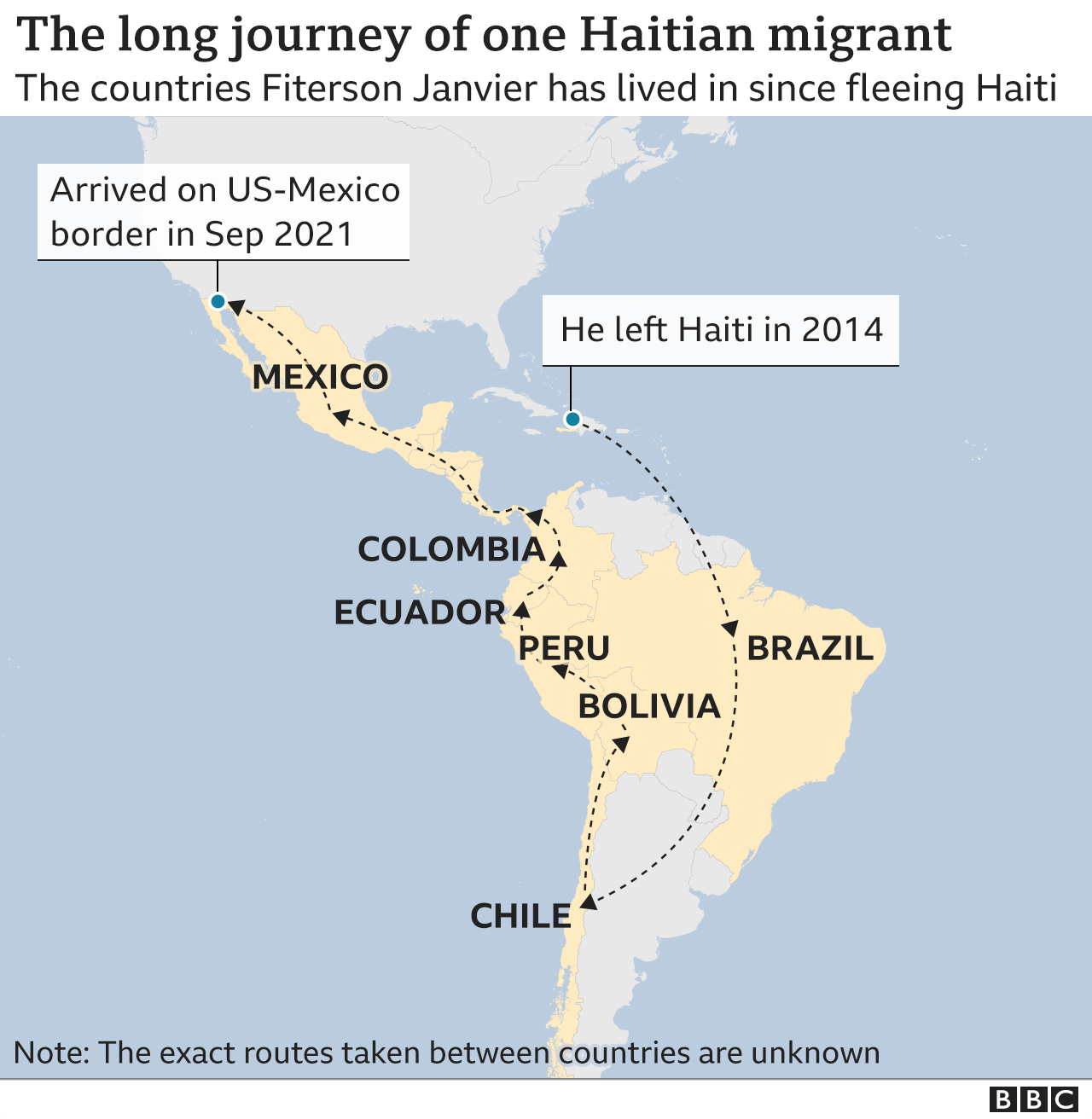 Map of journey