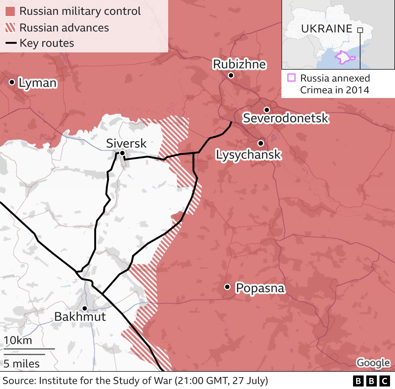 Bakhmut map