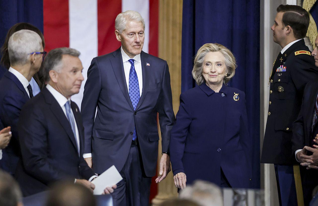 Former President Bill Clinton and former US Secretary of State Hillary Clinton