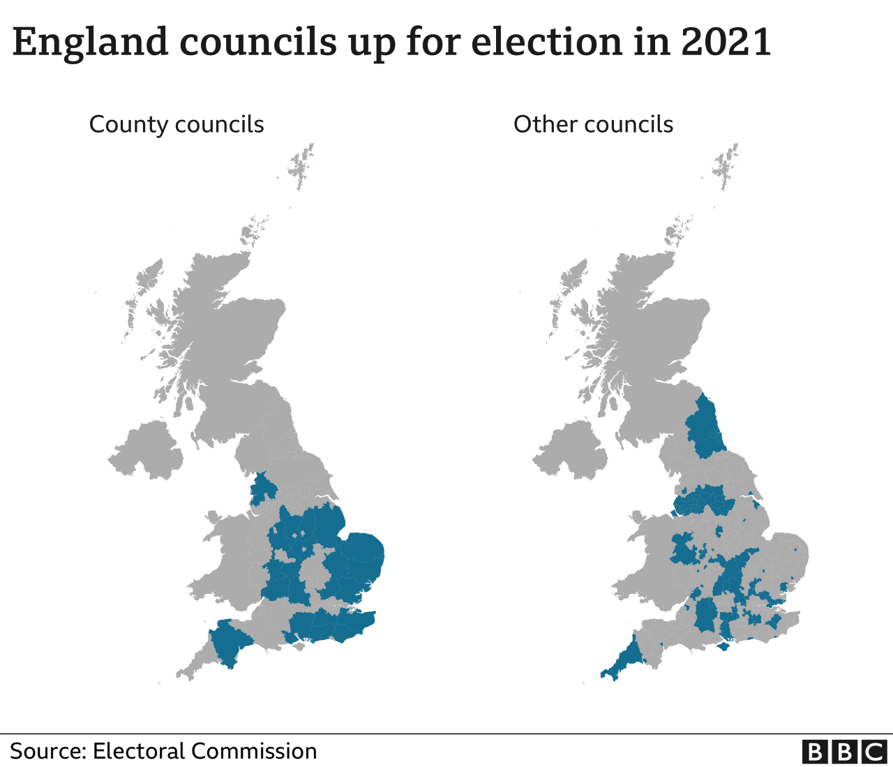 Map of council elections across England