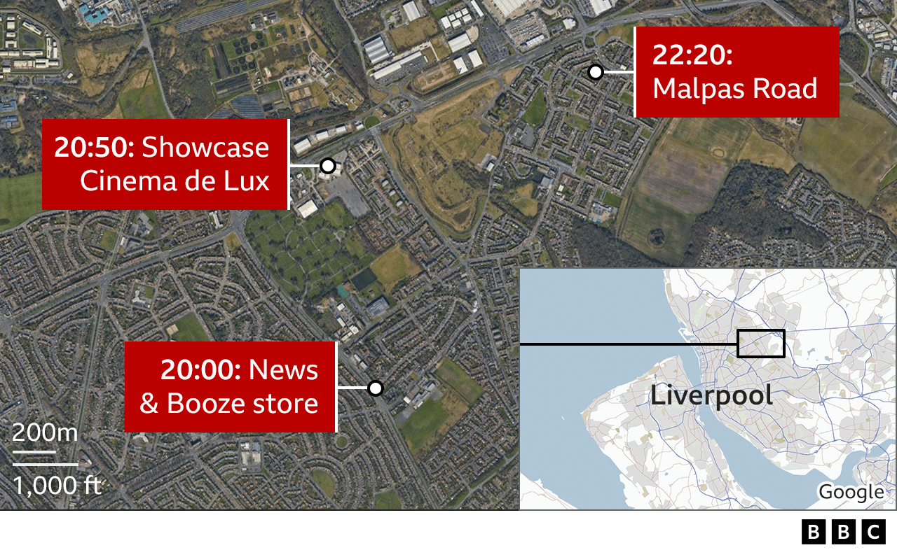 Map of the incidents