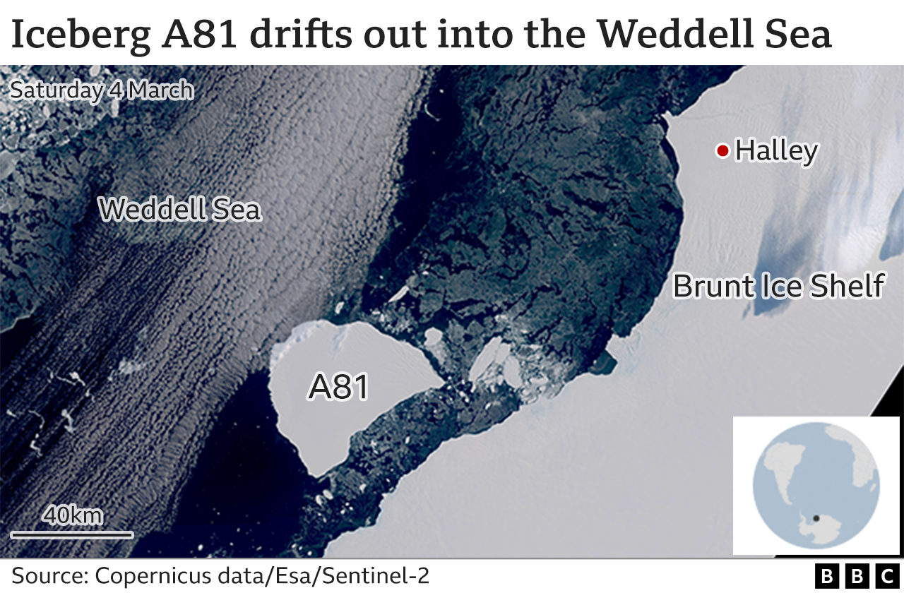 Map showing location of A81