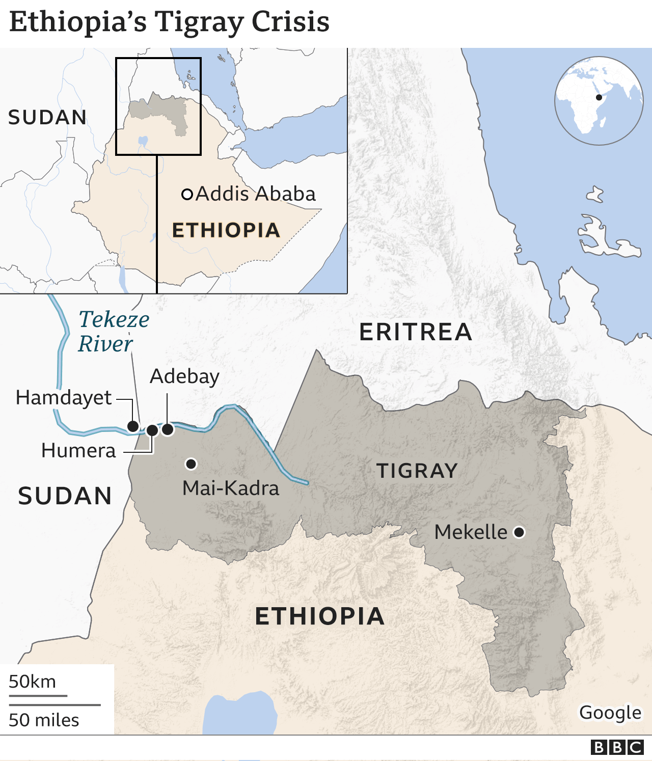 Map of Tigray