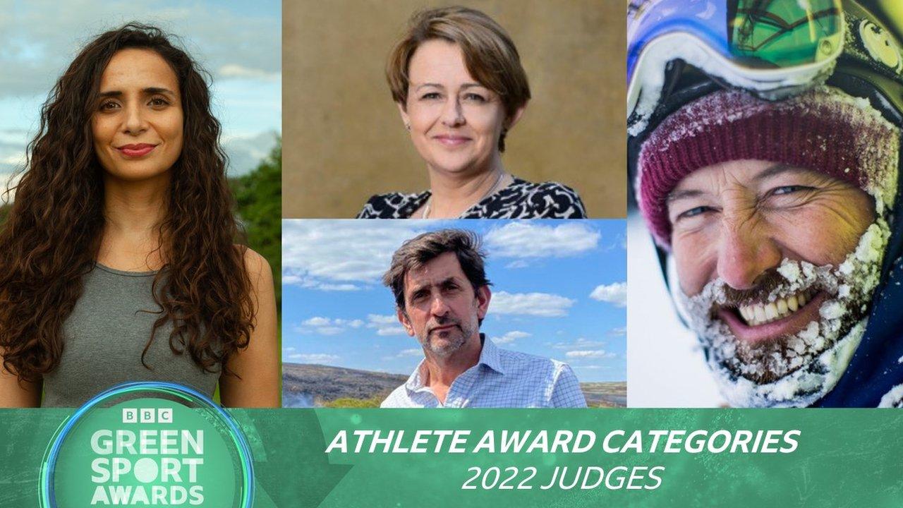 Graphic with images of the judges which include Ella Al-Shamahi; Baroness Tanni Grey-Thompson; Justin Rowlatt and Ed Leigh