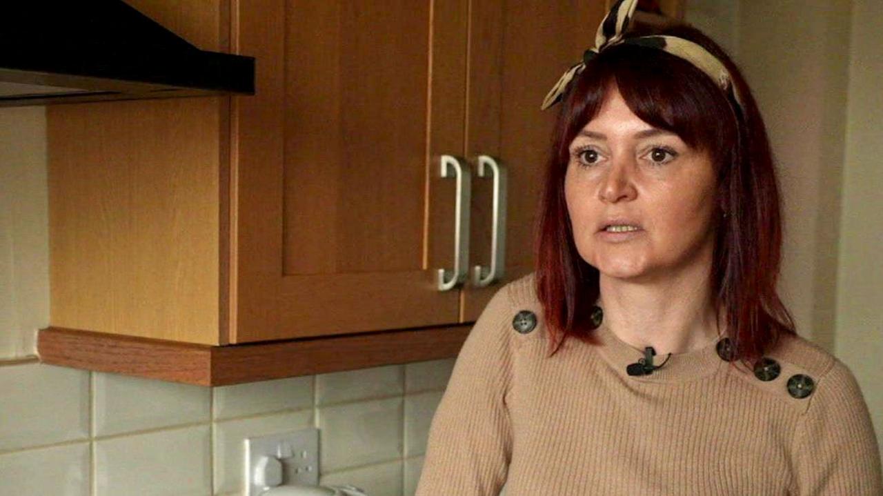 Zoe Godrich head and shoulders shot in her kitchen while talking to the BBC