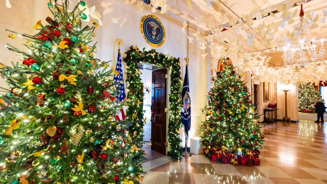 Christmas decorations in the White House.