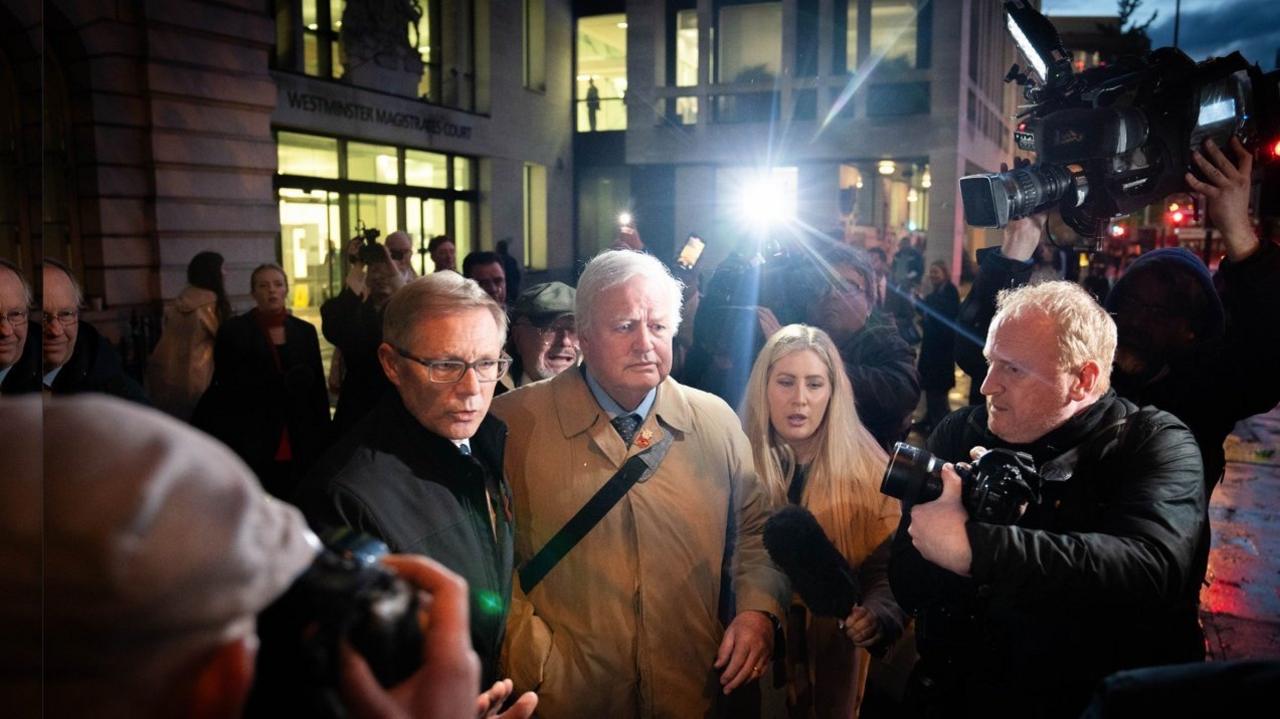 Bob Stewart outside court on Friday 3 November after being found guilty of racist abuse