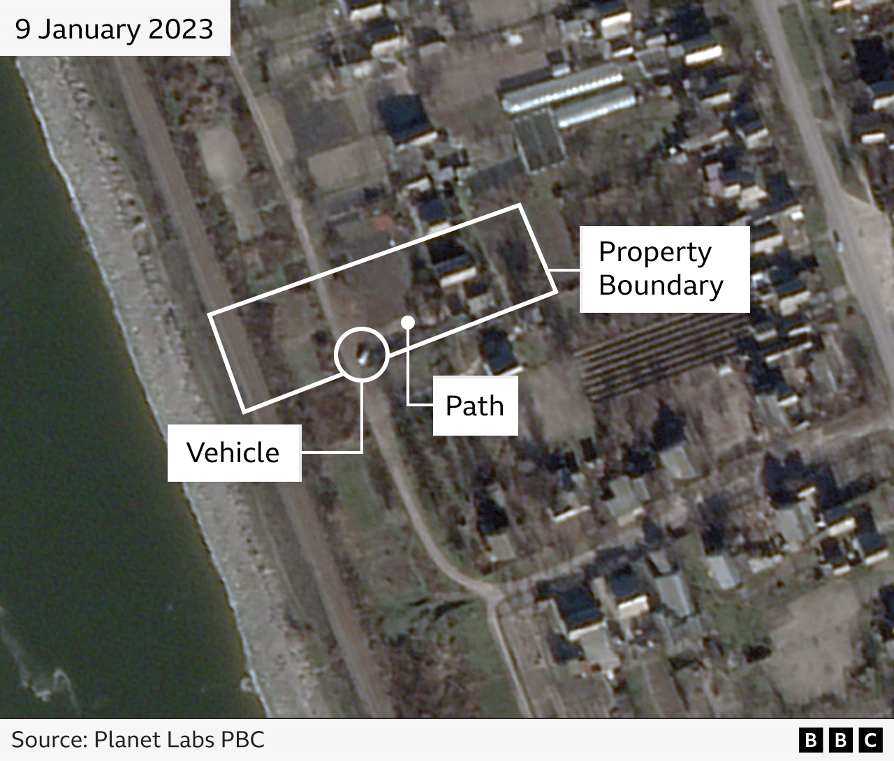 Satellite images suggest the property in Zaporizhzhia has been occupied by Russian soldiers