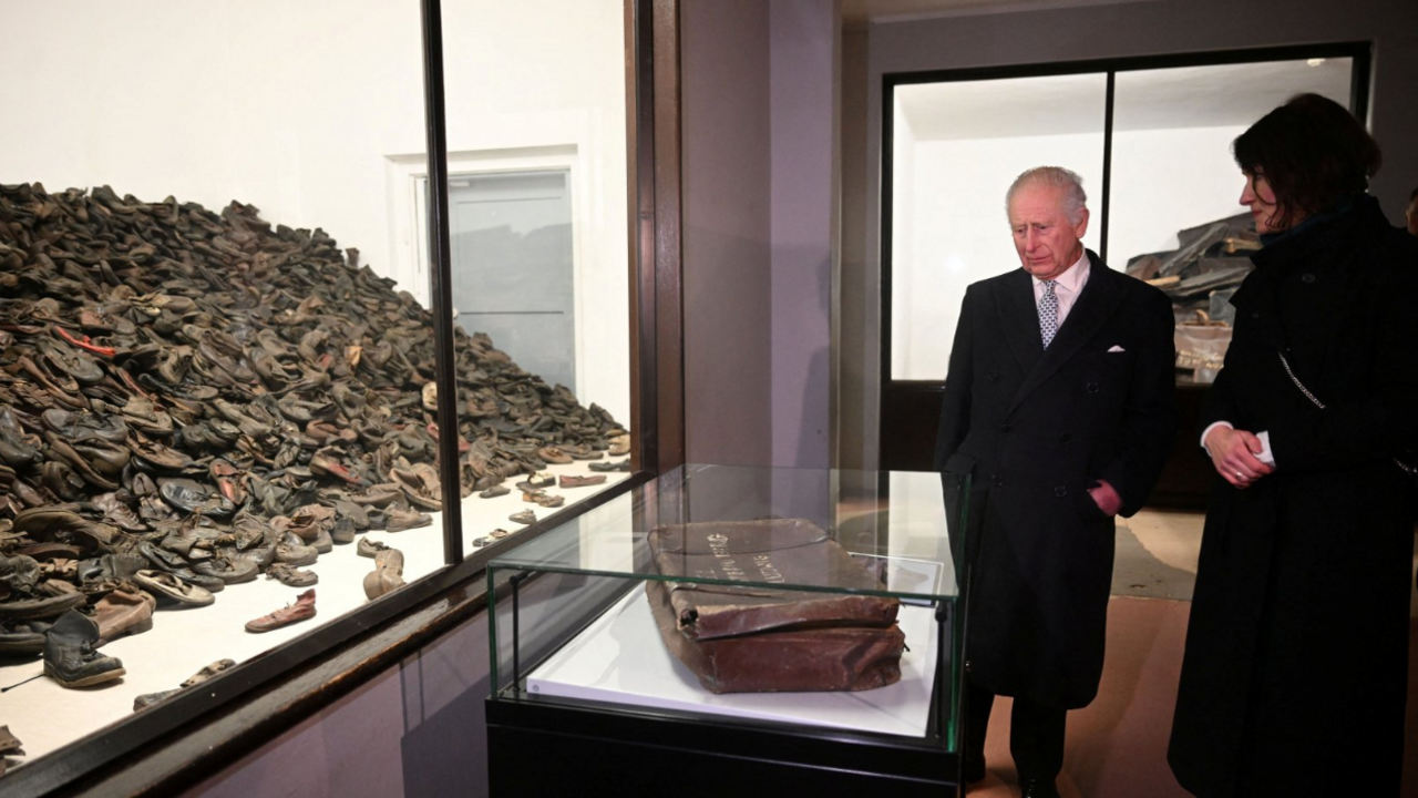 King Charles is shown around Auschwitz in Poland, following commemorations to mark 80 years since the liberation of the concentration camp