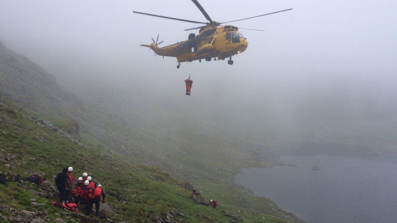 Helicopter over Helvellyn