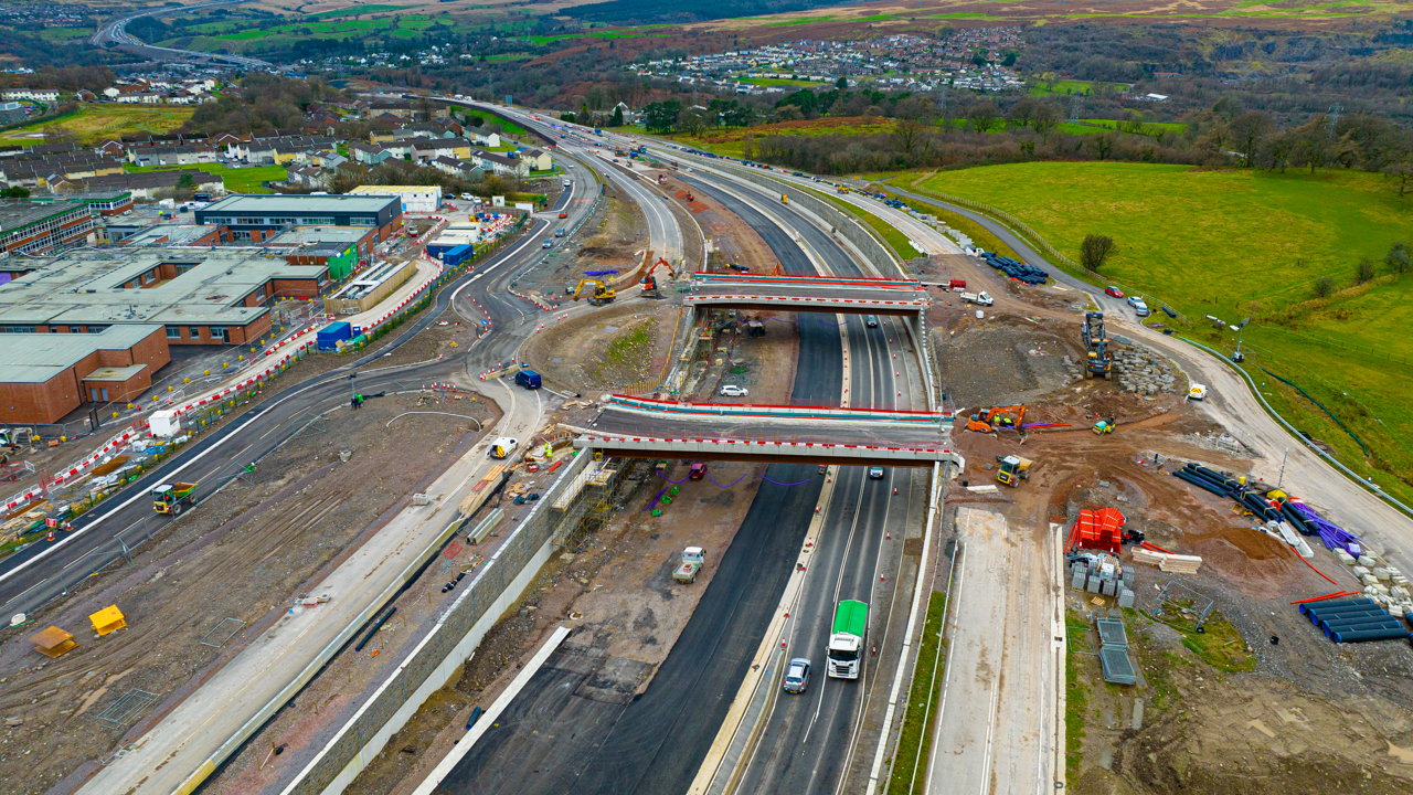 The new junction near to a school and hospital in Merthyr