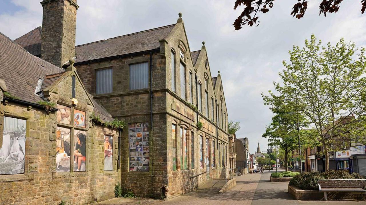 The run-down former Stanley Board School on Stanley's Front Street in County Durham.