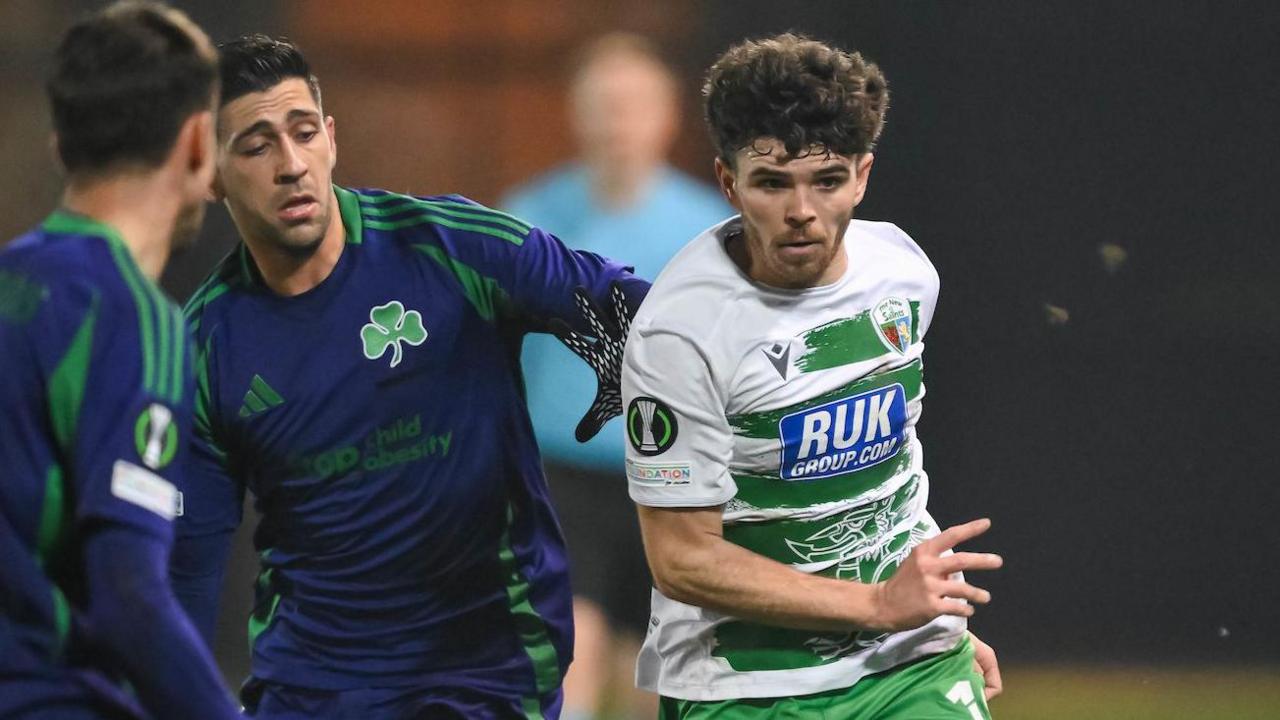 New Saints' Ben Clark in action against Panathinaikos in last season's Europa Conference League