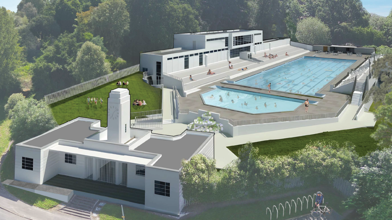 Architect plans for outdoor pool