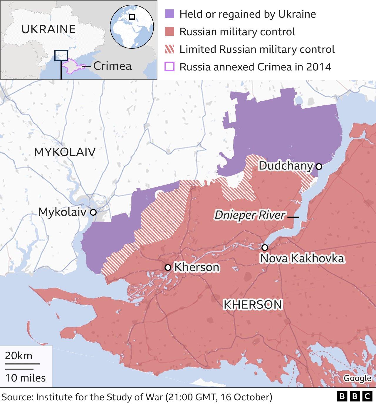 Map showing southern Ukraine