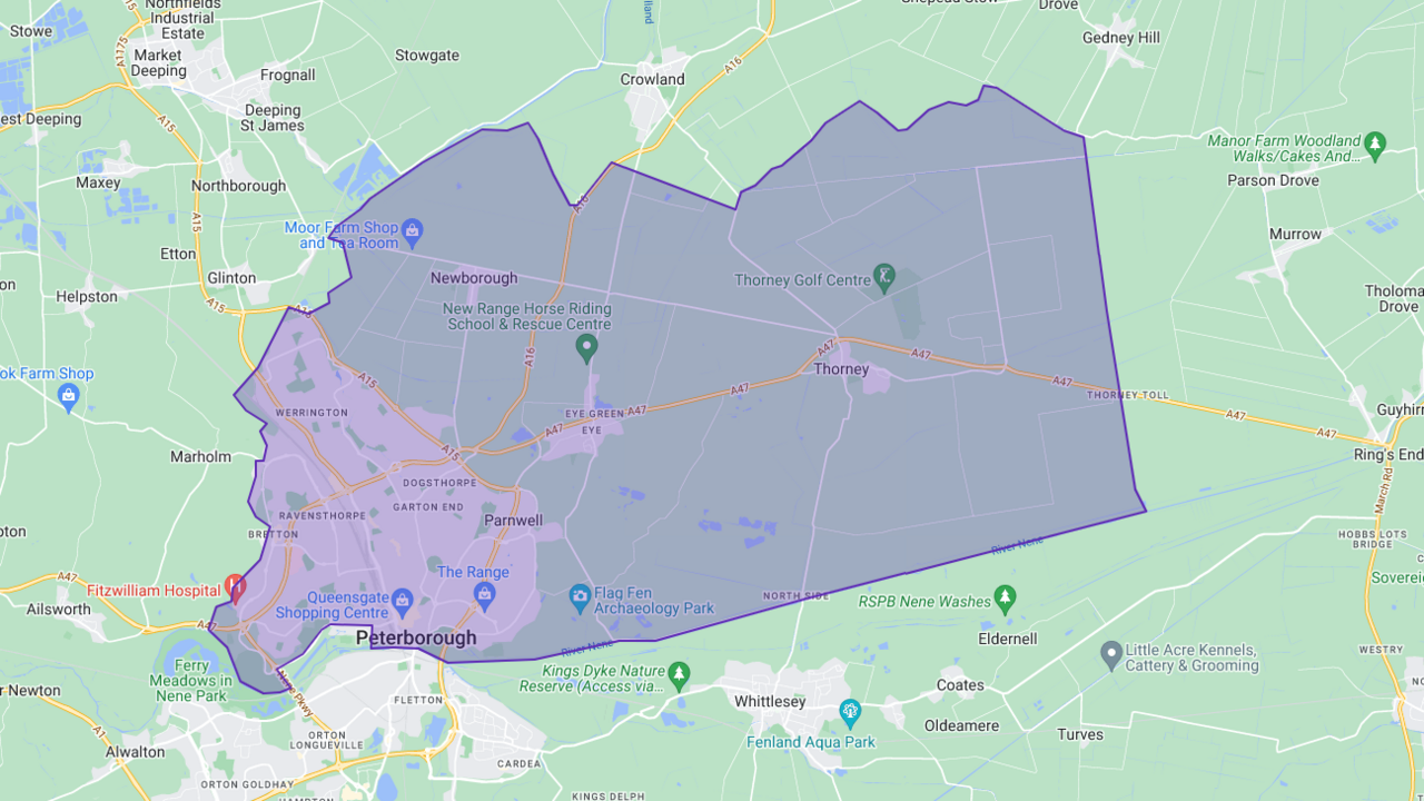 Map of the Peterborough constituency