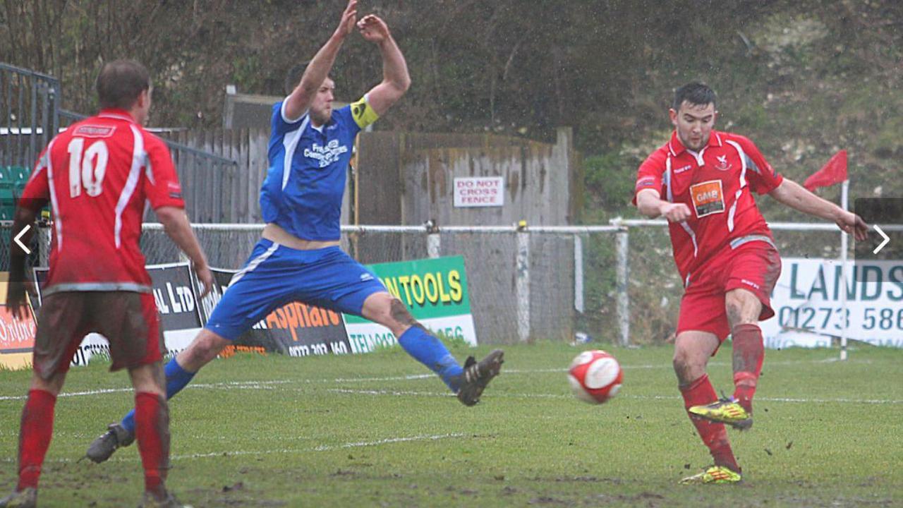 Sam Gargan scoring for Whitehawk FC