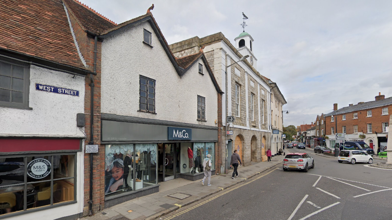 Market Square in Marlow where M&Co is visible before it closed down