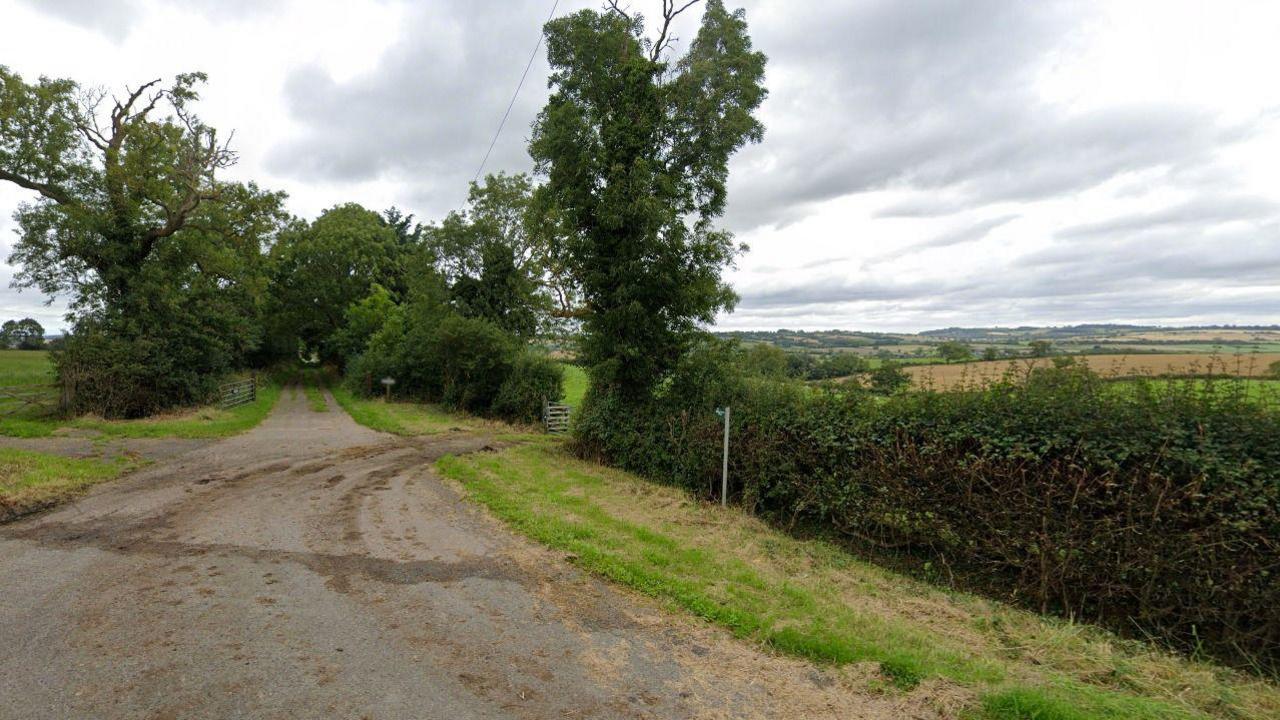 Access to fields off Leicester Road in Twyford, Leicestershire.