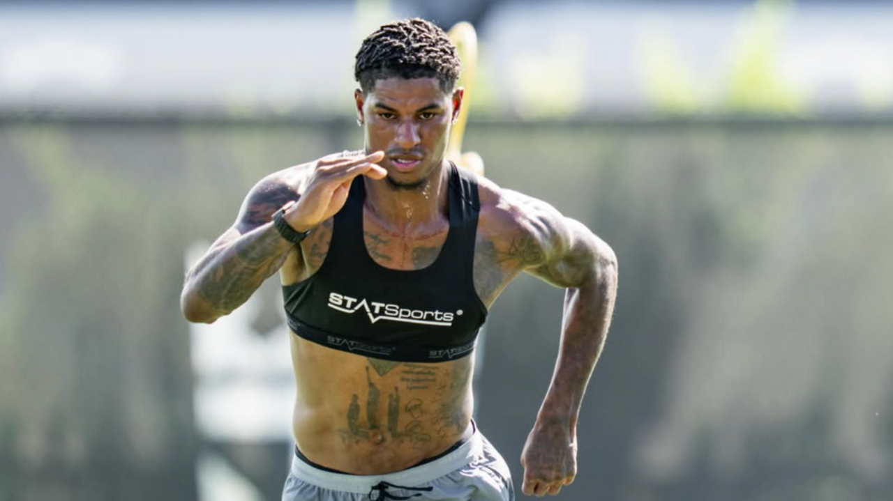 Marcus Rashford trains in Miami