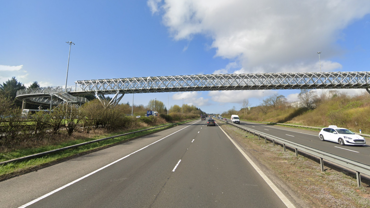 Footbridge at Harthill services