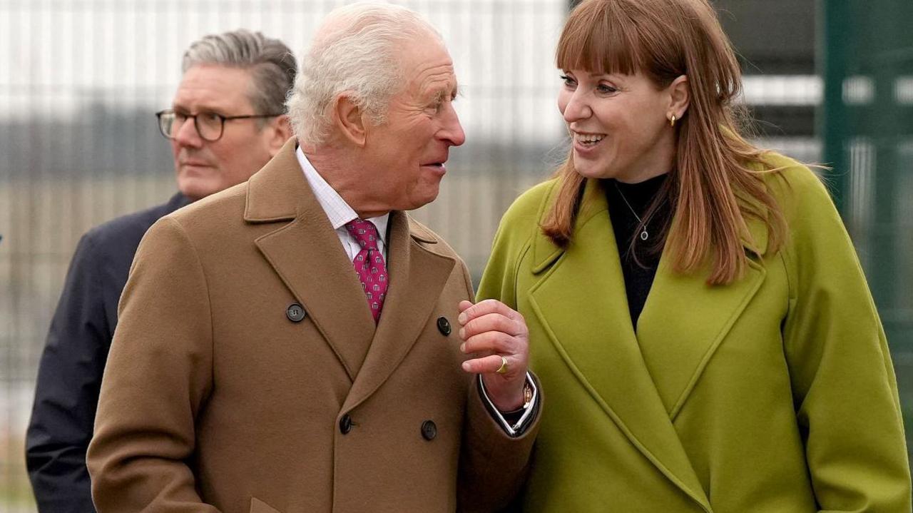 King Charles and Angela Rayner sharing a joke on their visit