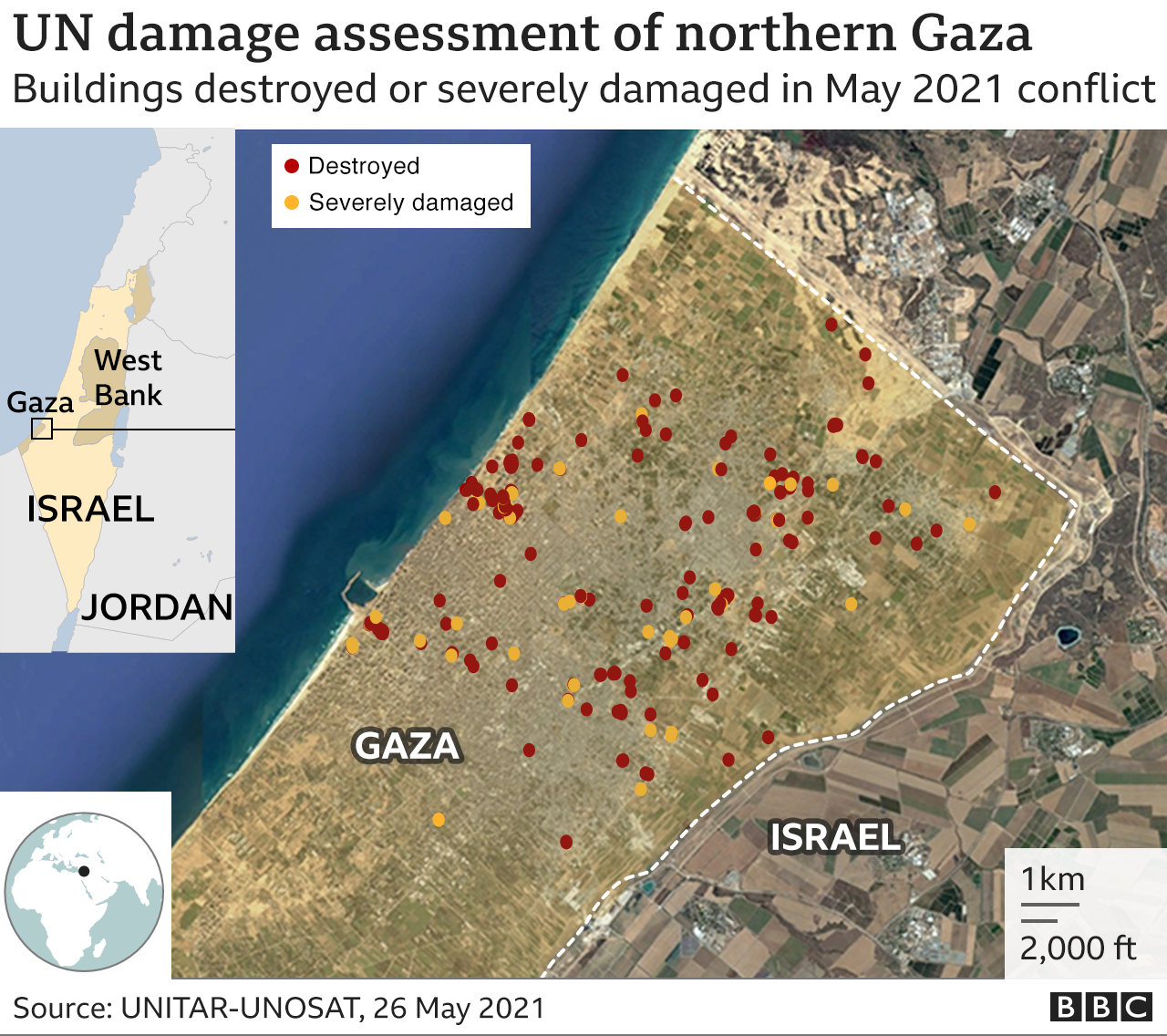 UN damage assessment of northern Gaza after May 2021 conflict