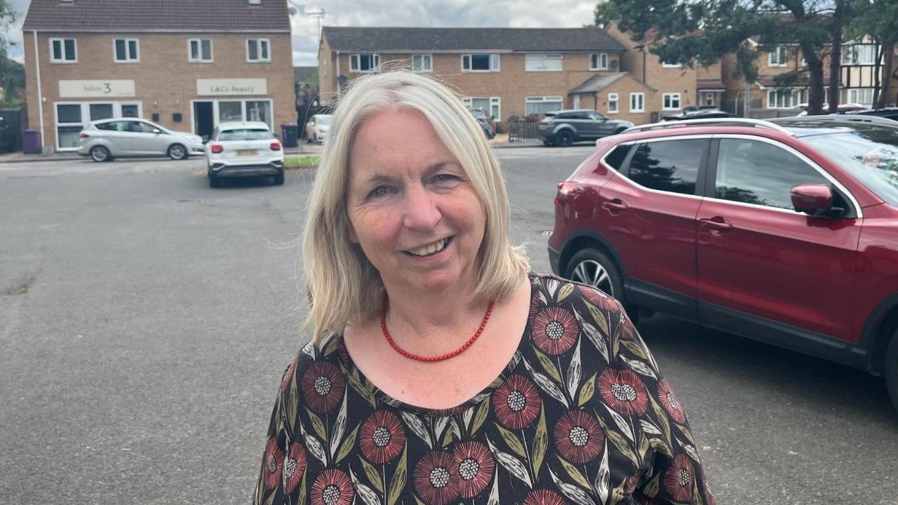 Judy Stevens of Deeping St James Parish Council standing in a car park