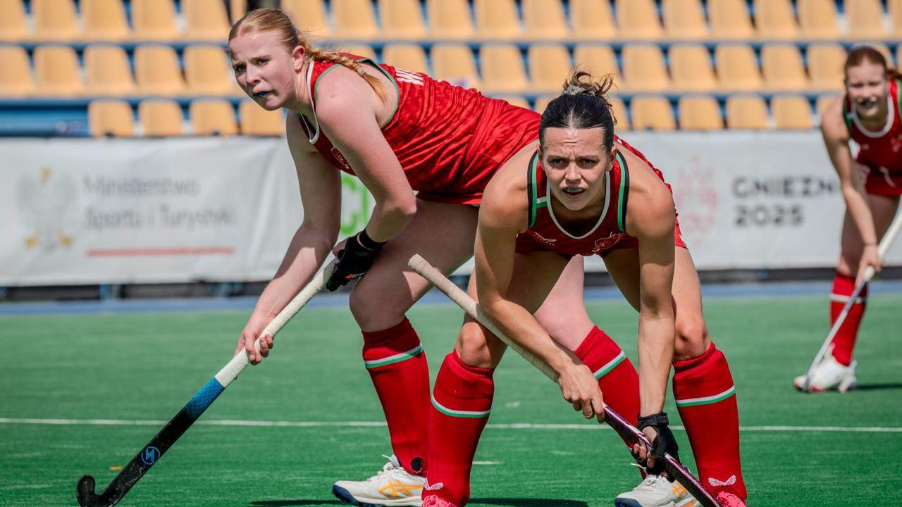 Millie Holme and Caitlin Witham of Wales