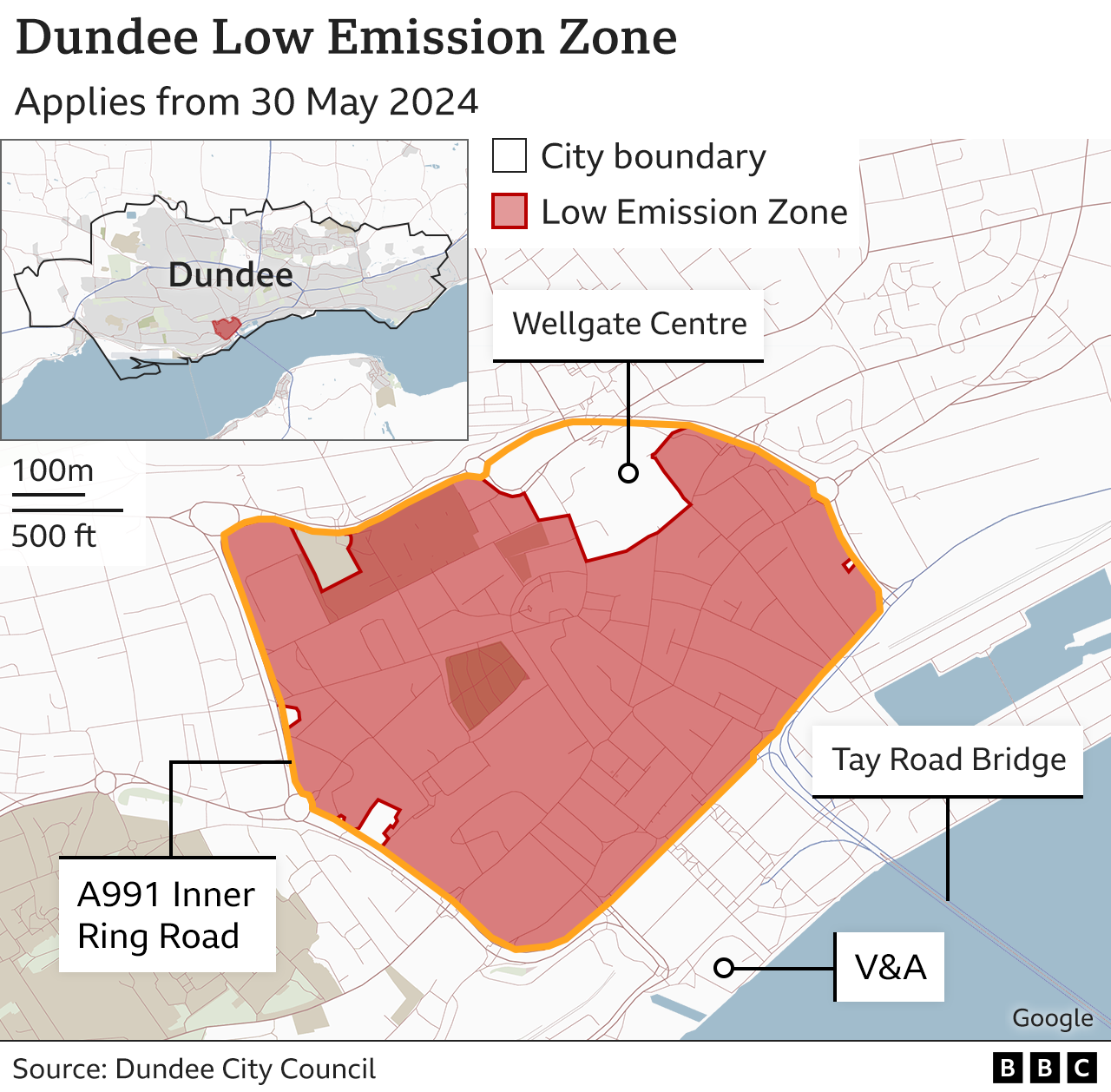 Dundee LEZ map