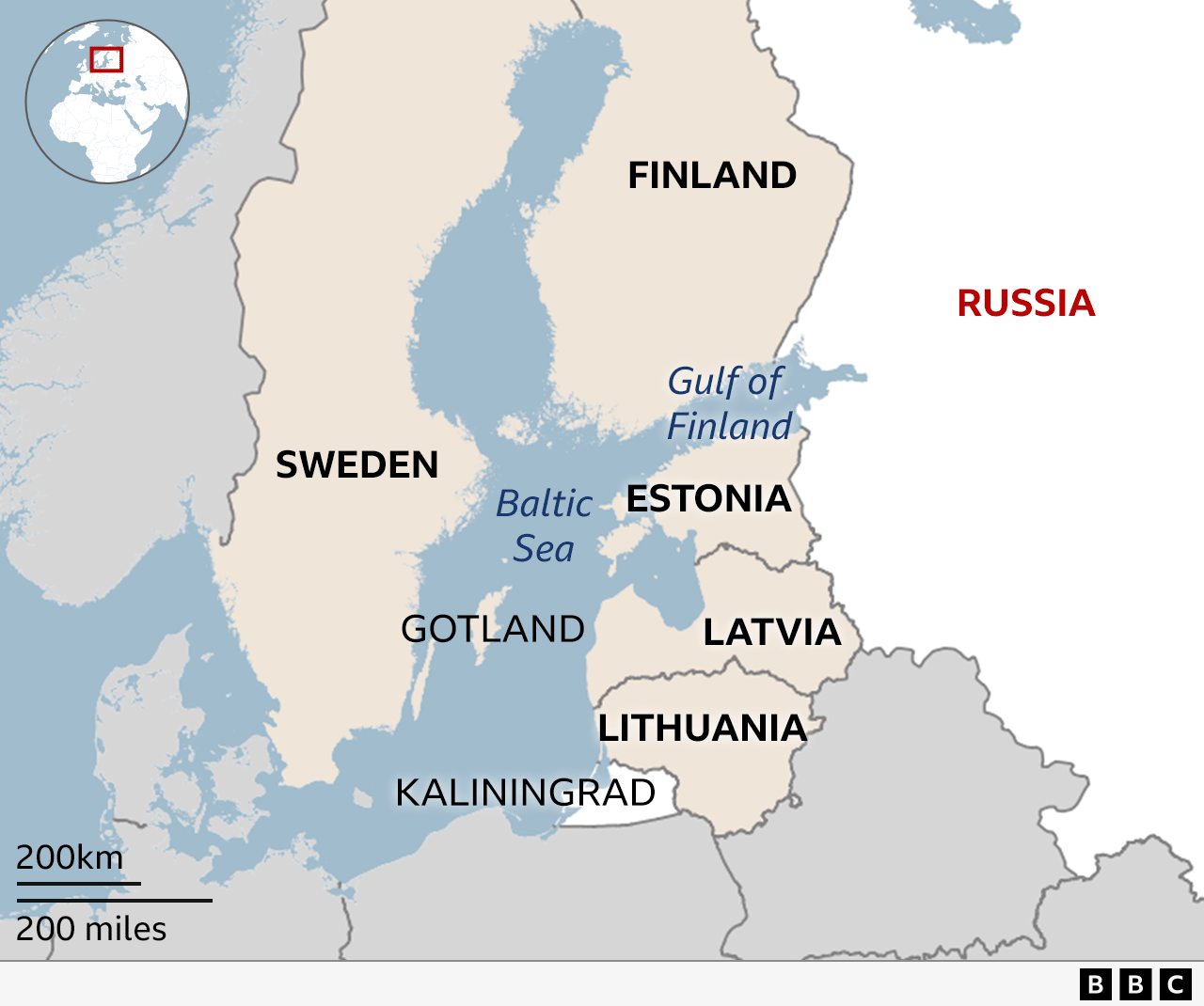 Map of Baltic Sea