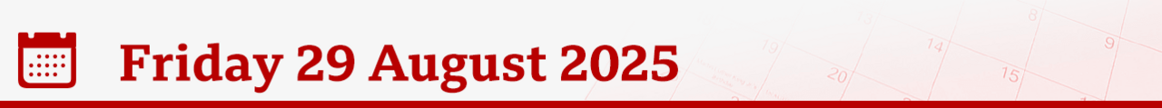 Friday 29 August 2025